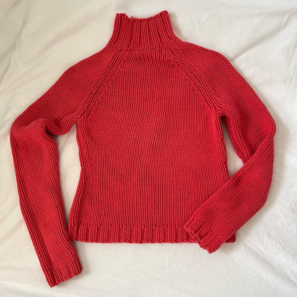Chunky Coral Turtleneck J. Crew